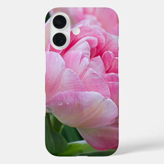 二重チューリップ露付き花 Case-Mate iPhoneケース (裏面)