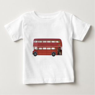 二重デッカーの赤バス ベビーTシャツ
