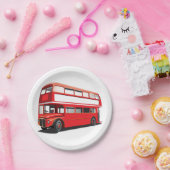 二重デッカーバス ペーパープレート (パーティー)