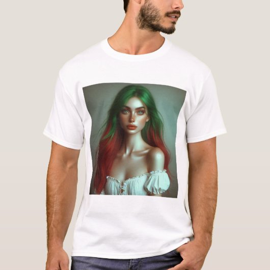 二重トーンのエレガンス Tシャツ (正面)