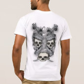 二重ドラゴンおよびスカルのTシャツ Tシャツ (裏面)