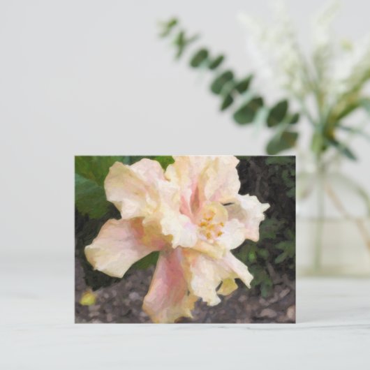 二重ハイビスカスの郵便はがき ポストカード (スタンド正面)