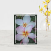 二重ハロープルメリア折りグリーティングカード カード (黄色い花)