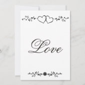 二重ハートの花柄の枝結婚式招待状 招待状 (裏面)