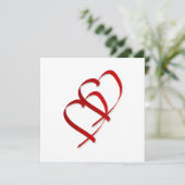 二重ハート招待状 招待状 (スタンド正面)