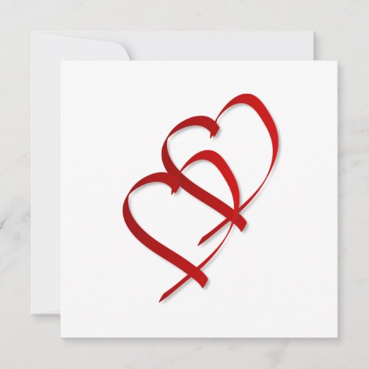 二重ハート招待状 招待状 (正面)