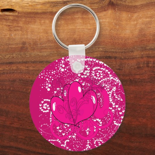 二重ハート キーホルダー (正面)