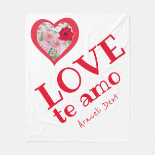 二重ハート フリースブランケット