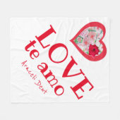 二重ハート フリースブランケット (正面(横))