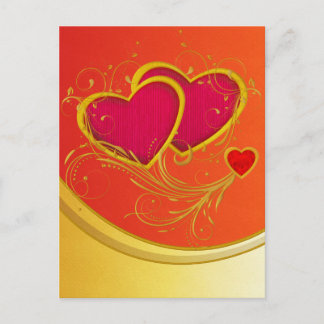 二重ハート ポストカード