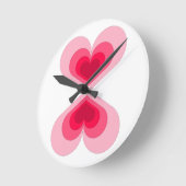 二重ハート ラウンド壁時計 (傾斜)