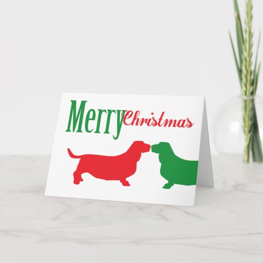 二重バセットの猟犬のクリスマスカード シーズンカード (正面)