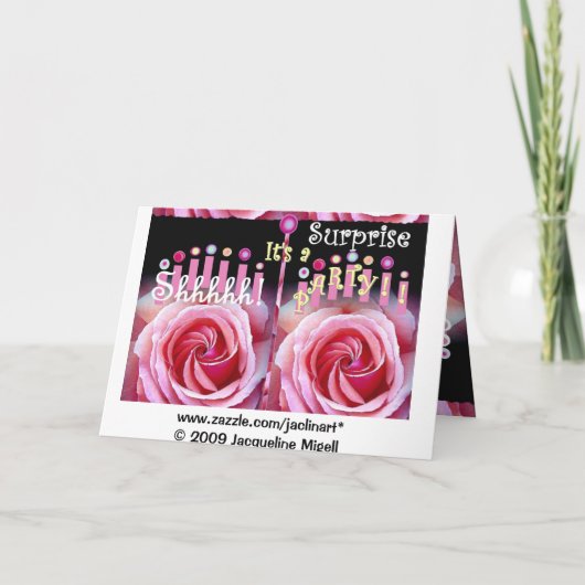 二重バラを持つ第75誕生会を驚かして下さい 招待状 (裏面)