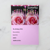 二重バラを持つ第75誕生会を驚かして下さい 招待状 (内部)