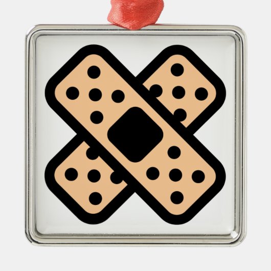 二重バンドエイド メタルオーナメント (正面)