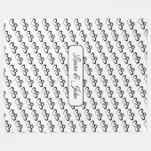 二重パーソナライズされたハートパターン名前をカスタムする フリースブランケット (正面(横))