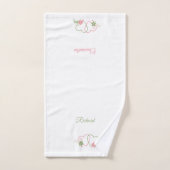 二重パーソナライズされたハート新規追加 バスタオルセット (ハンドタオル)