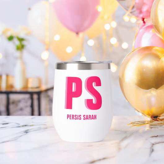 二重パーソナライズされた影モノグラムイニシャル名 (バチェラーパーティー)