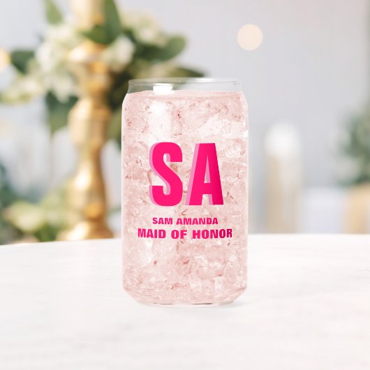 二重パーソナライズされた影モノグラムメイド・オブ・オーナー(花嫁付き添い人) ガラス缶 (インサイチュ (ウェディング))