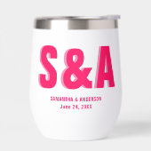 二重パーソナライズされた影モノグラム結婚式の引き出物 (左面)