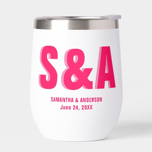 二重パーソナライズされた影モノグラム結婚式の引き出物 (左面)