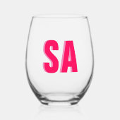 二重パーソナライズされた影モノグラム ステムなしワイングラス (正面)