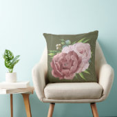 二重フラワーデザイン付き穏やかなグリーンクッション» クッション (椅子)