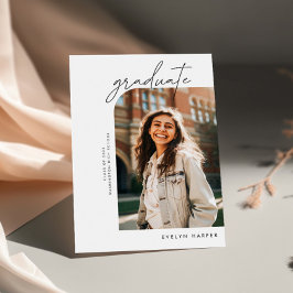 二重ミニマルエレガント写真卒業 招待状