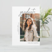二重ミニマルエレガント写真卒業 招待状 (スタンド正面)