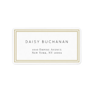 二重ミニマル金ゴールドフレーム差出人住所ラベル ラベル