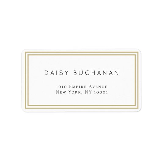 二重ミニマル金ゴールドフレーム差出人住所ラベル ラベル (正面)