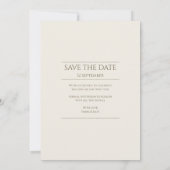 二重モダンミニマル写真の日付を保存 招待状 (裏面)