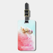 二重モダン写パーソナライズされた真スキャン可能QRコード ラゲッジタグ (正面縦)