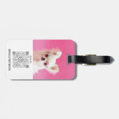 二重モダン写パーソナライズされた真スキャン可能QRコード ラゲッジタグ (裏面横)