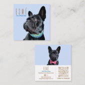 二重モダン写パーソナライズされた真QRエスメ スクエア名刺 (正面/裏面)