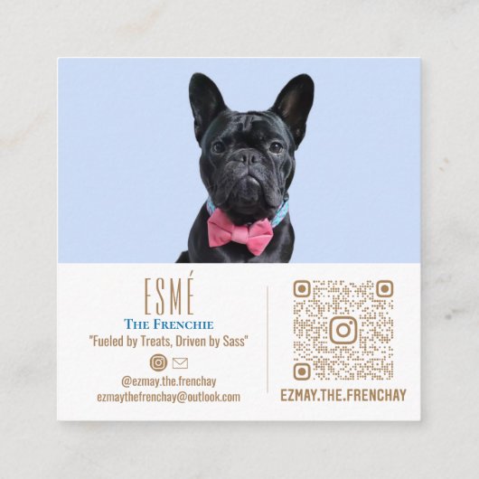 二重モダン写パーソナライズされた真QRエスメ スクエア名刺 (裏面)