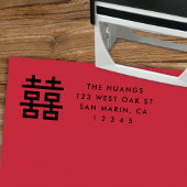 二重モダン幸福中国の差出人住所 セルフインキングスタンプ