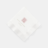 二重モダン幸福中国の結婚テーブル 縁ありカクテルナプキン (角)