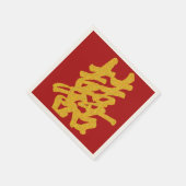 二重モダン幸福結婚金ゴールドグリッター スタンダードカクテルナプキン (角)