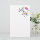 二重モノグラムの炎のハートと花 便箋 (スタンド正面)