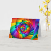 二重レインボースパイラルグリーティングカード カード (黄色い花)