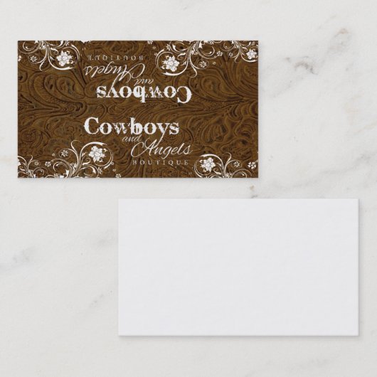 二重ロゴによって用具を使われる革およびレースの名刺 名刺 (正面/裏面)