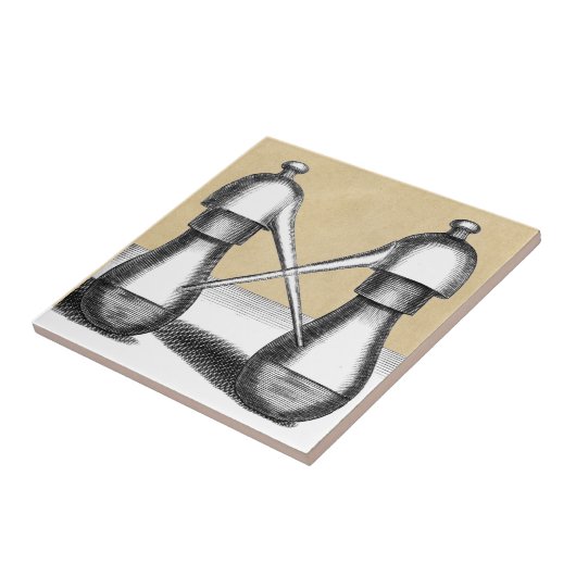 二重ワシの錬金術の実験室のフラスコ タイル (側面)