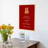 二重中国の幸福結婚ハート歓迎 箔ポスター (レイダウン (キッチン))