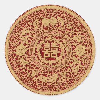 二重中国の結婚幸福のステッカー ラウンドシール
