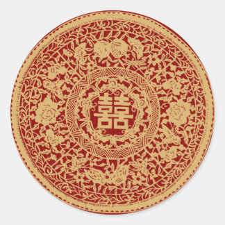 二重中国の結婚幸福のステッカー ラウンドシール