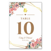 二重中国の結婚幸福の花リース テーブルナンバー (正面)