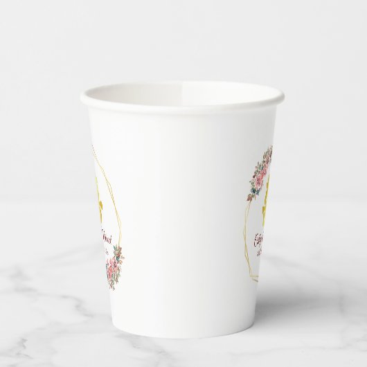 二重中国の結婚幸福の花リース 紙コップ (左)