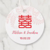 二重中国の結婚幸福サインメッセージカード フェイバータグ (正面)