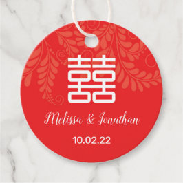 二重中国の結婚幸福サインメッセージカード フェイバータグ